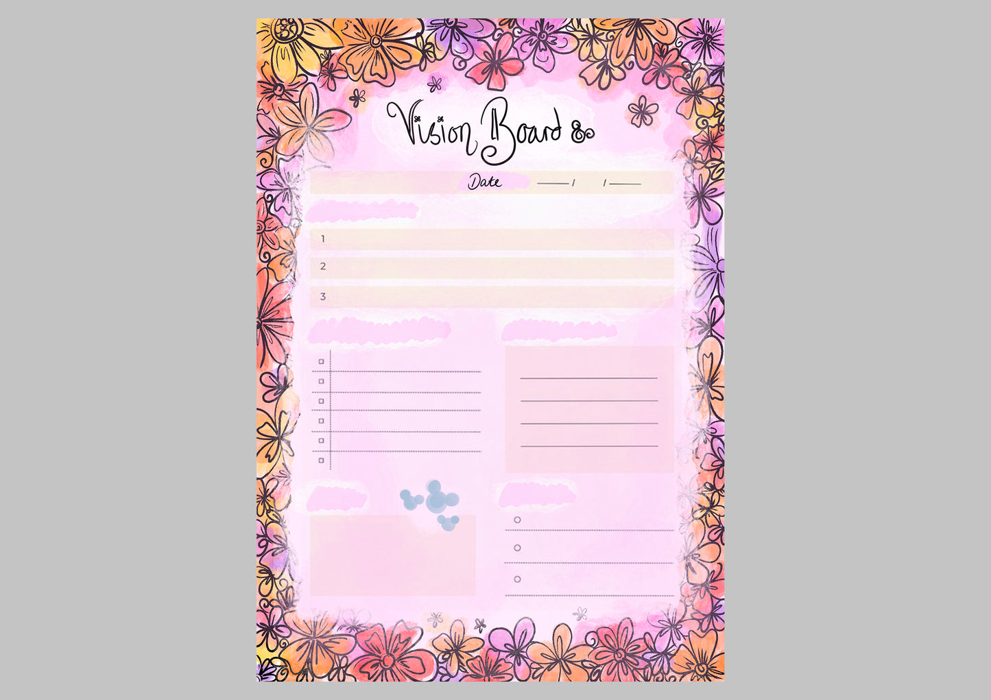 Vision board A5 sheets x5