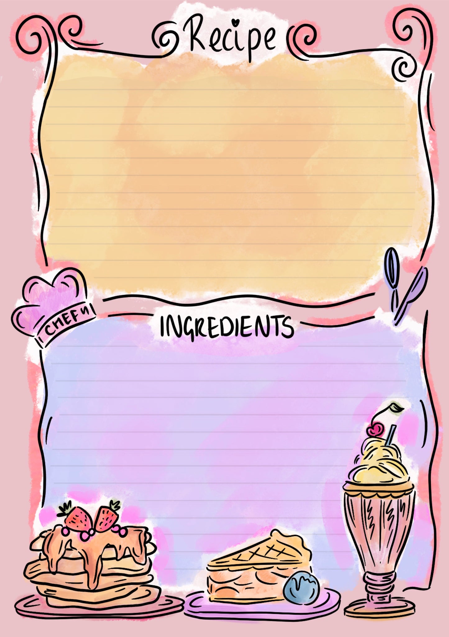 Recipe Notepad A5