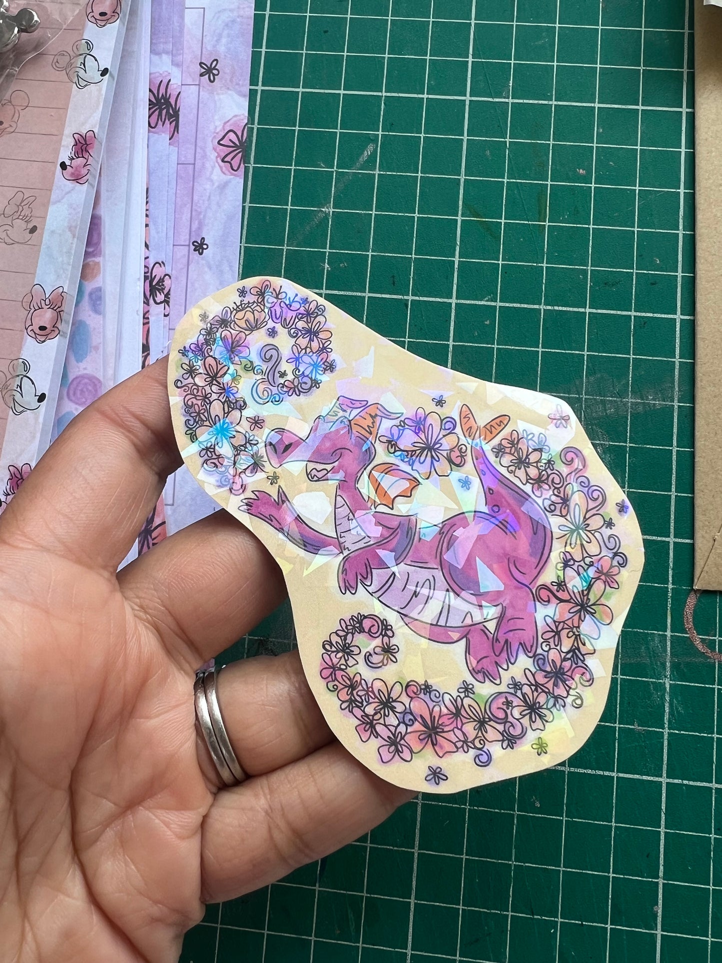 Figment Disney holographic glitter sticker