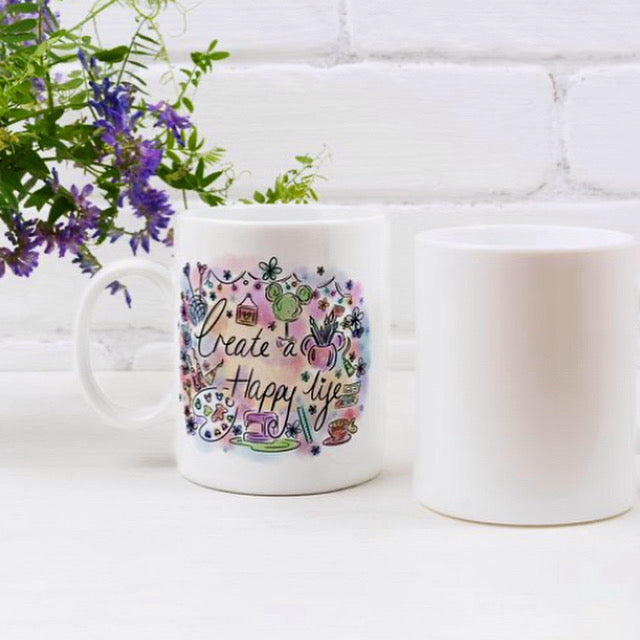 Craft a happy life 11oz mug