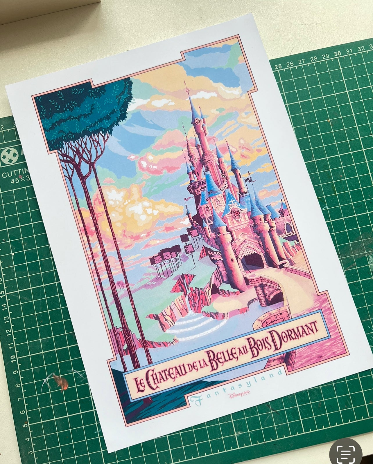 Disneyland Paris castle print A5/A4