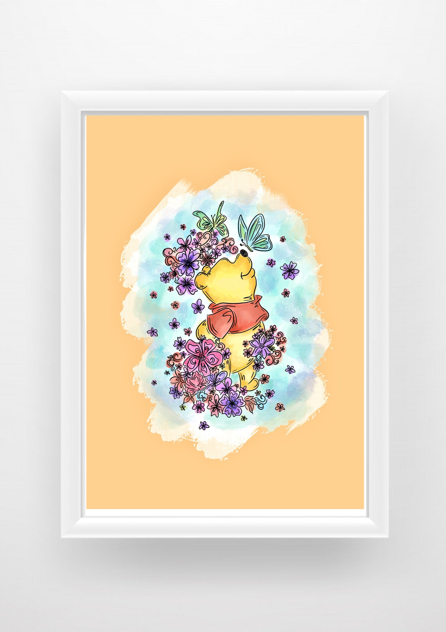 Winnie the Pooh butterfly Print / Sticker / bookmark