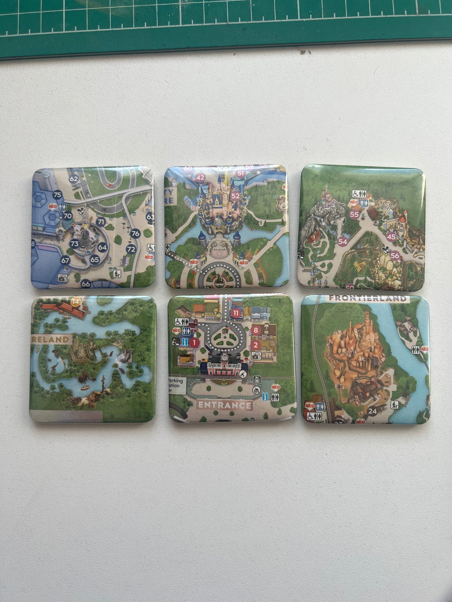 X6 Walt Disneyworld map magnets