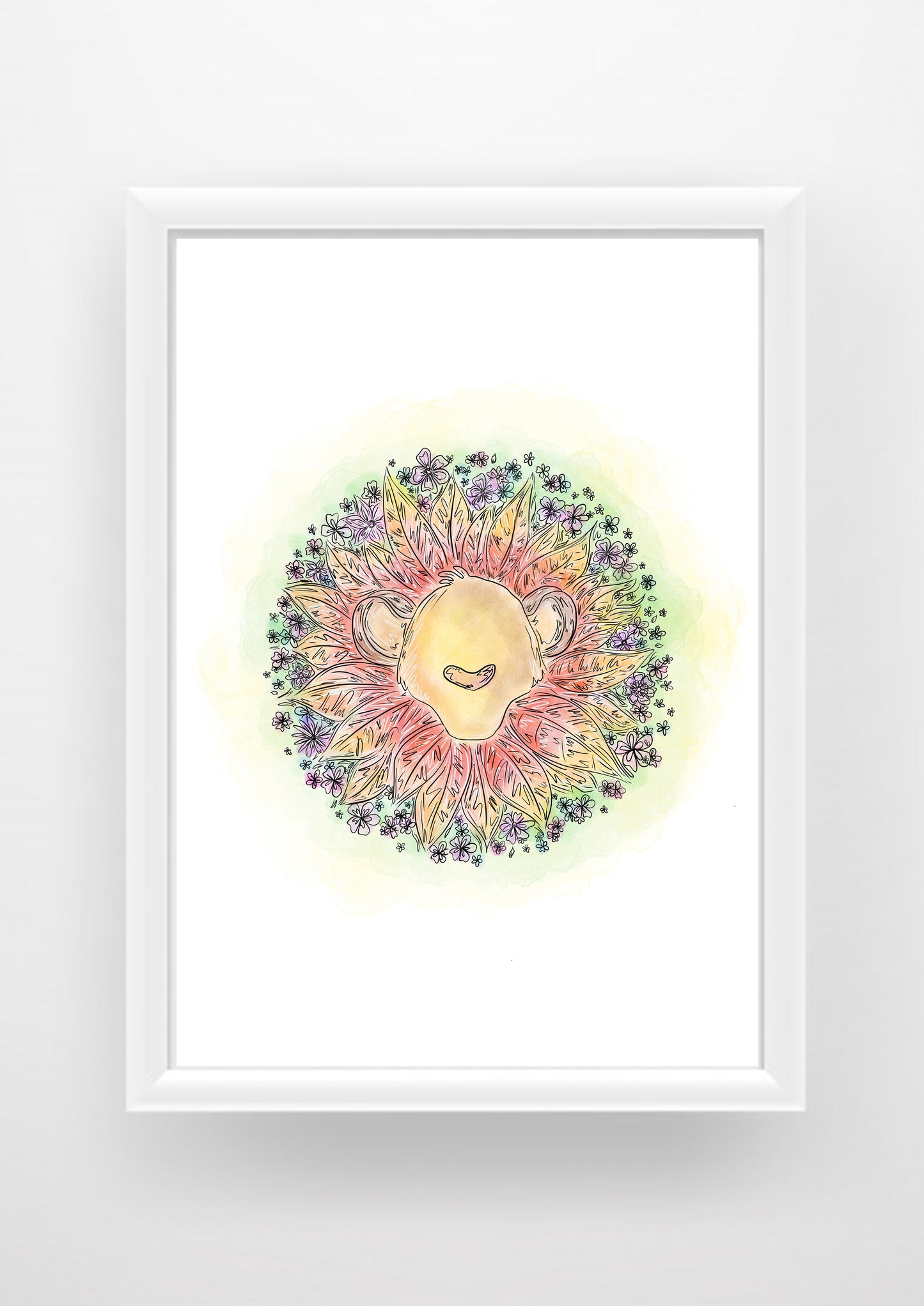 Simba floral Print / Sticker / bookmark