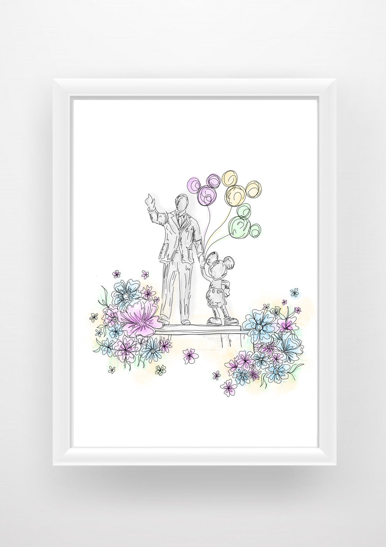 Walt Mickey Statue Print / Sticker / bookmark