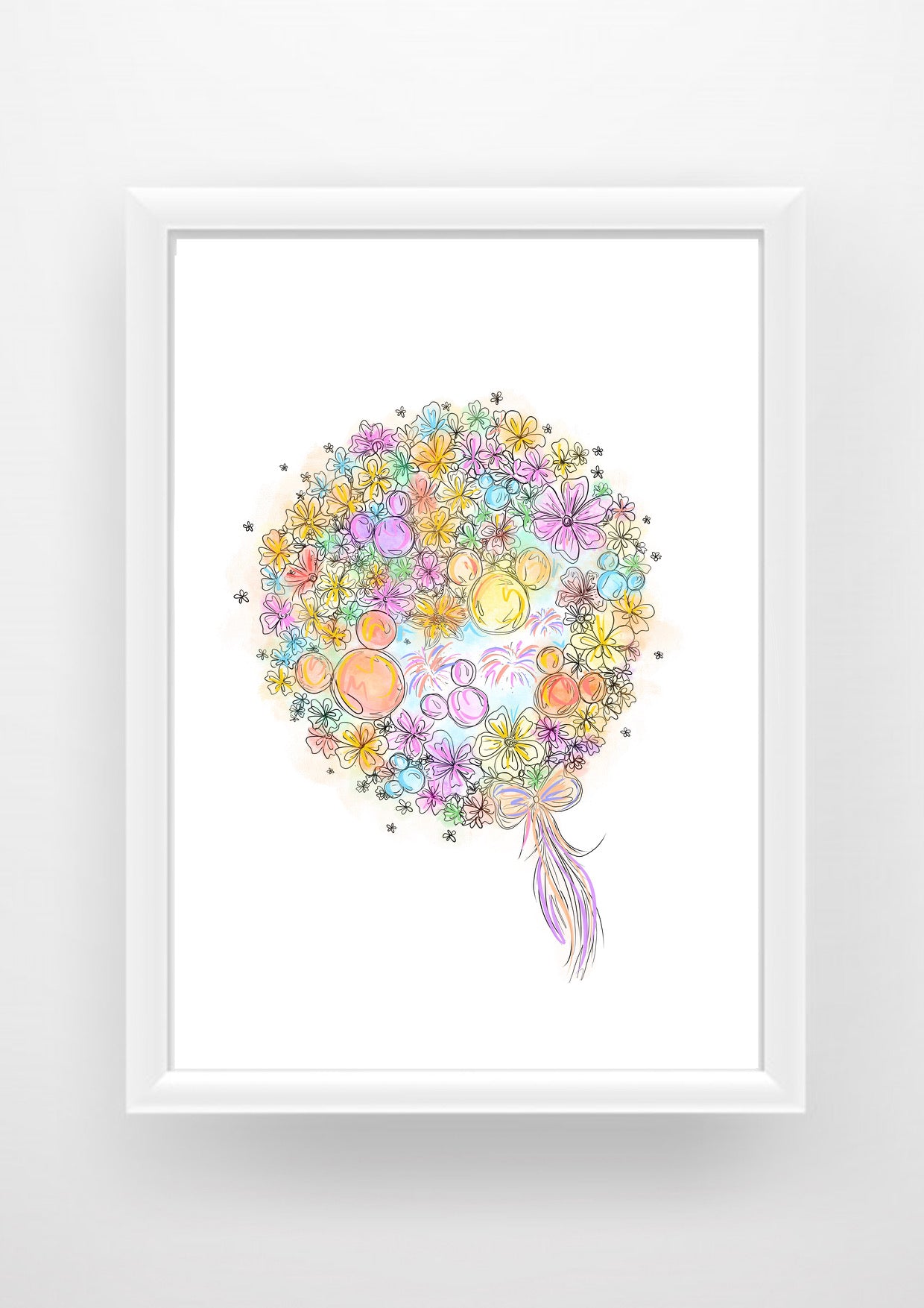 Mickey head Balloon Print / Sticker / bookmark