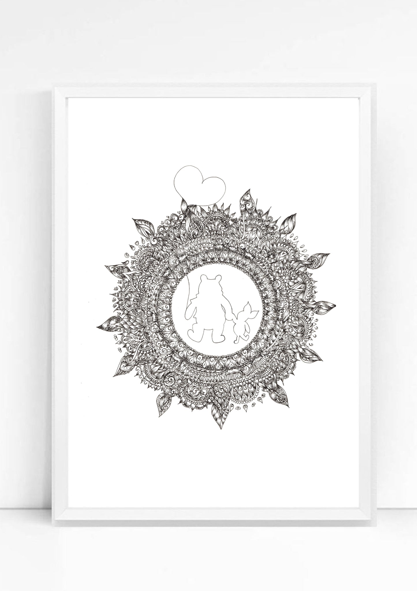 Winnie the pooh Mandala Print / Sticker / bookmark