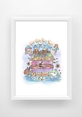 Harry Potter magical Bookshelf magical Print / Sticker / bookmark