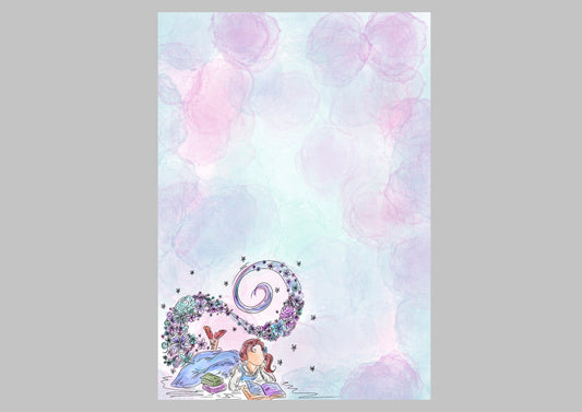 Belle reading floral Notepad A5
