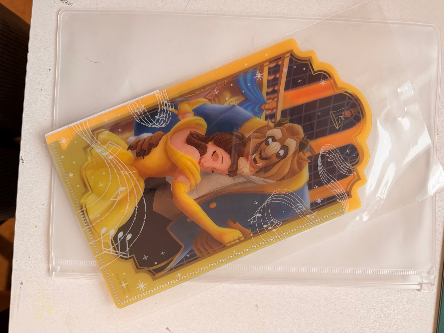 Beauty and the beast plastic folder sleeve