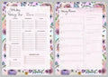Holiday planning and packing sheets X6 A5