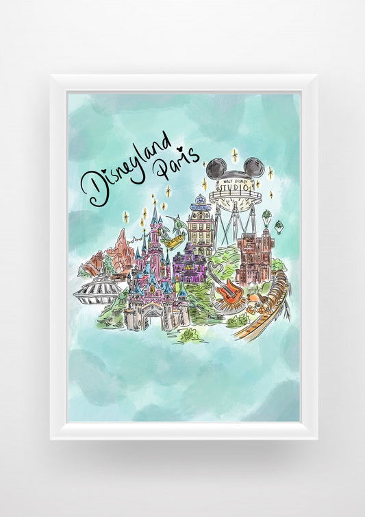 Disneyland Paris Print / Sticker / bookmark