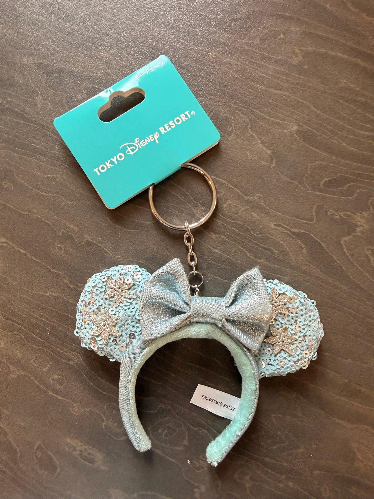 Tokyo Disney blue headband ears keyring