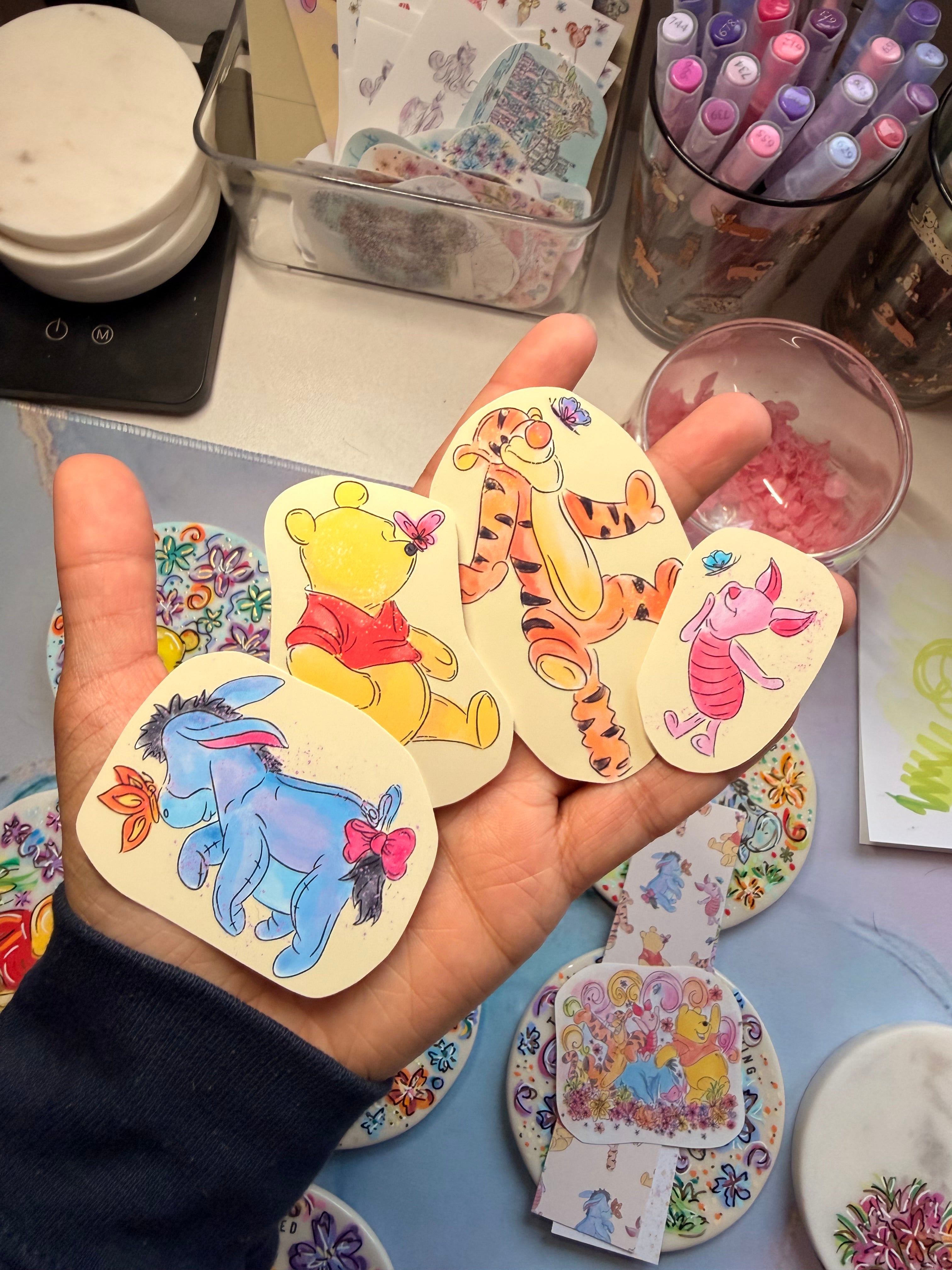 X4 Winnie the Pooh and friends stickers