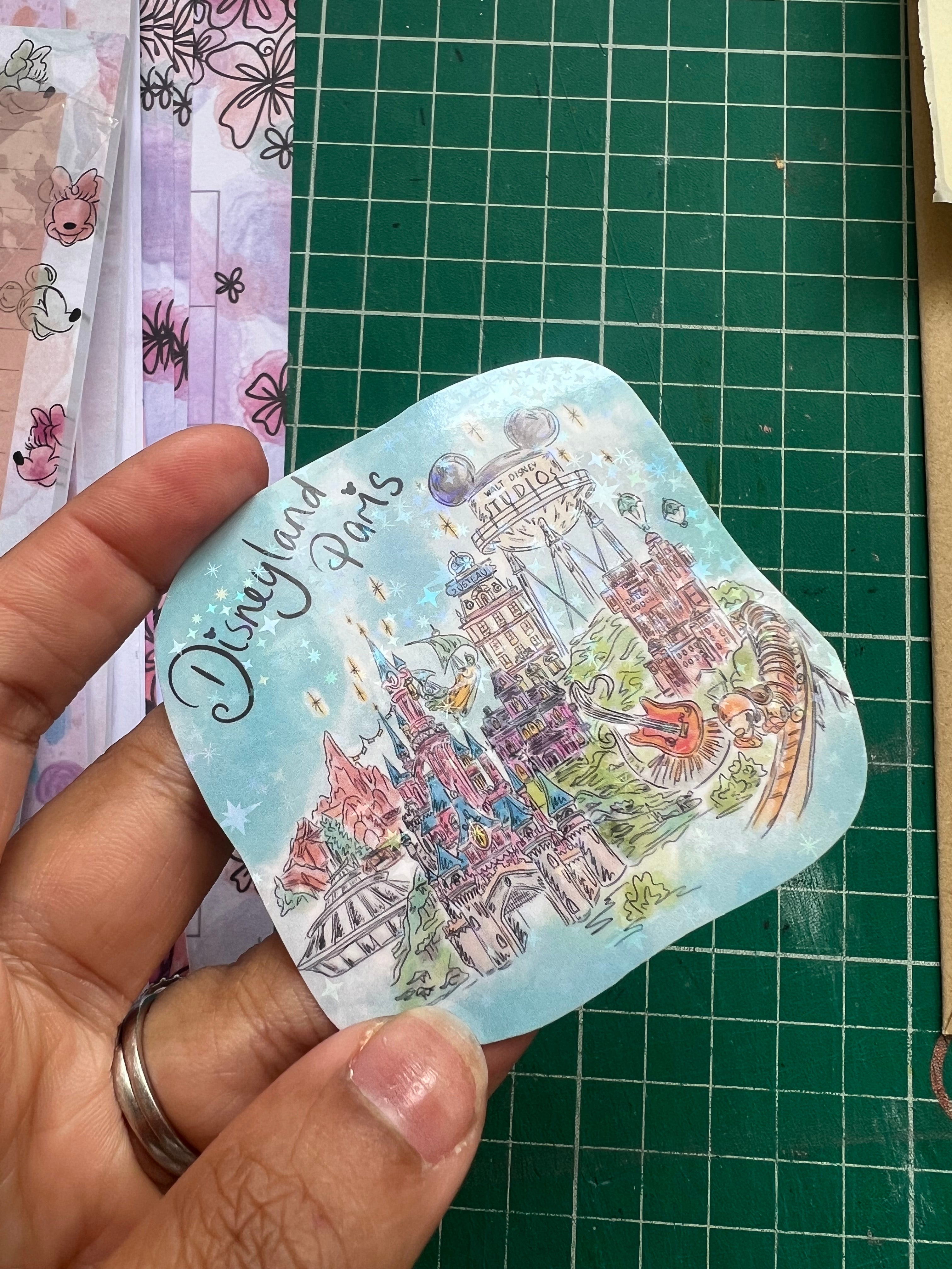Disneyland Paris Disney holographic glitter sticker
