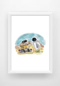 Wall - e and eve Print / Sticker / bookmark (Copy)