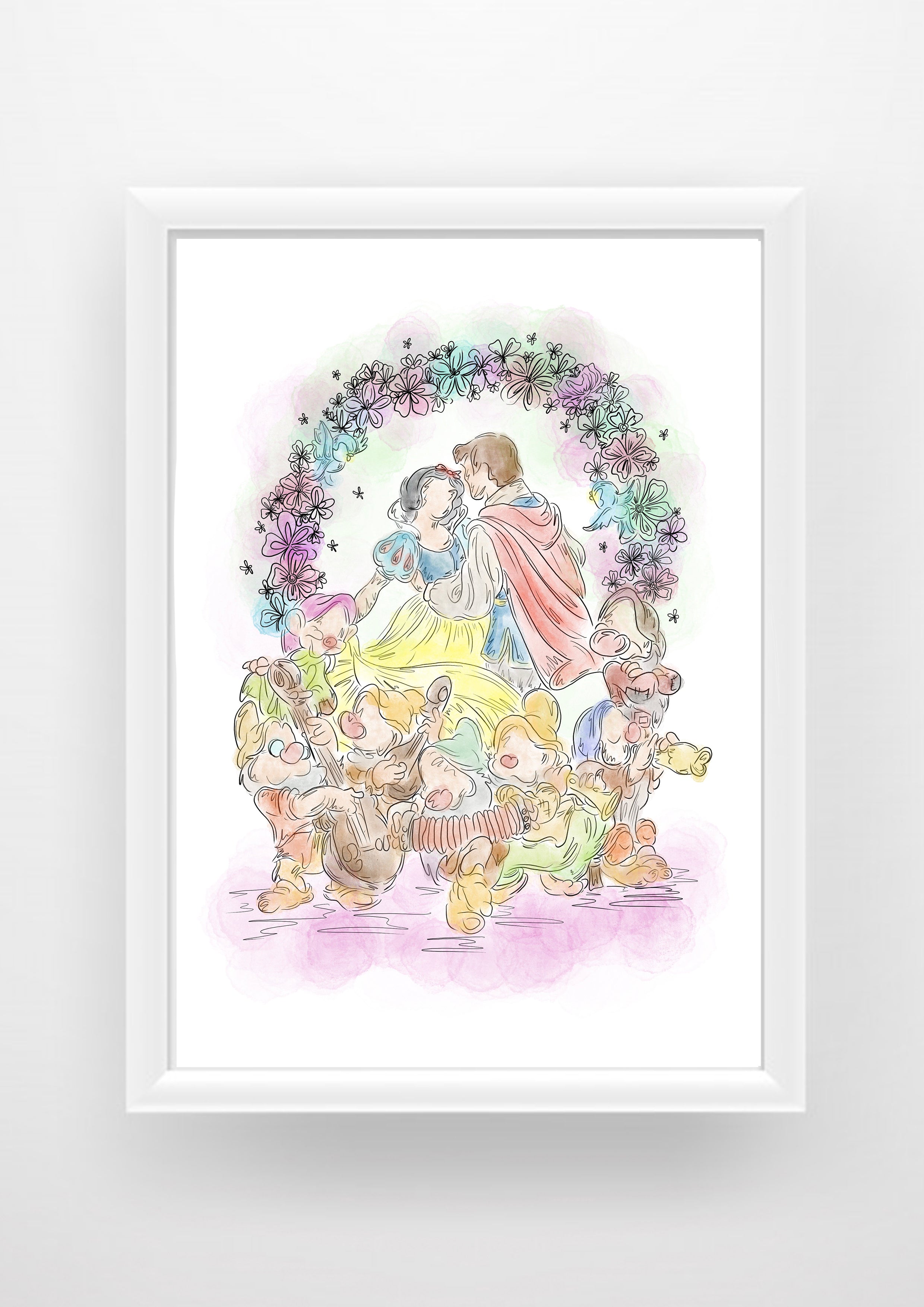Snow White and the sevel dwarves Print / Sticker / bookmark