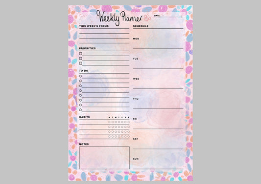 Weekly planner Notepad A5