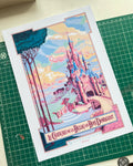Disneyland Paris castle print A5/A4