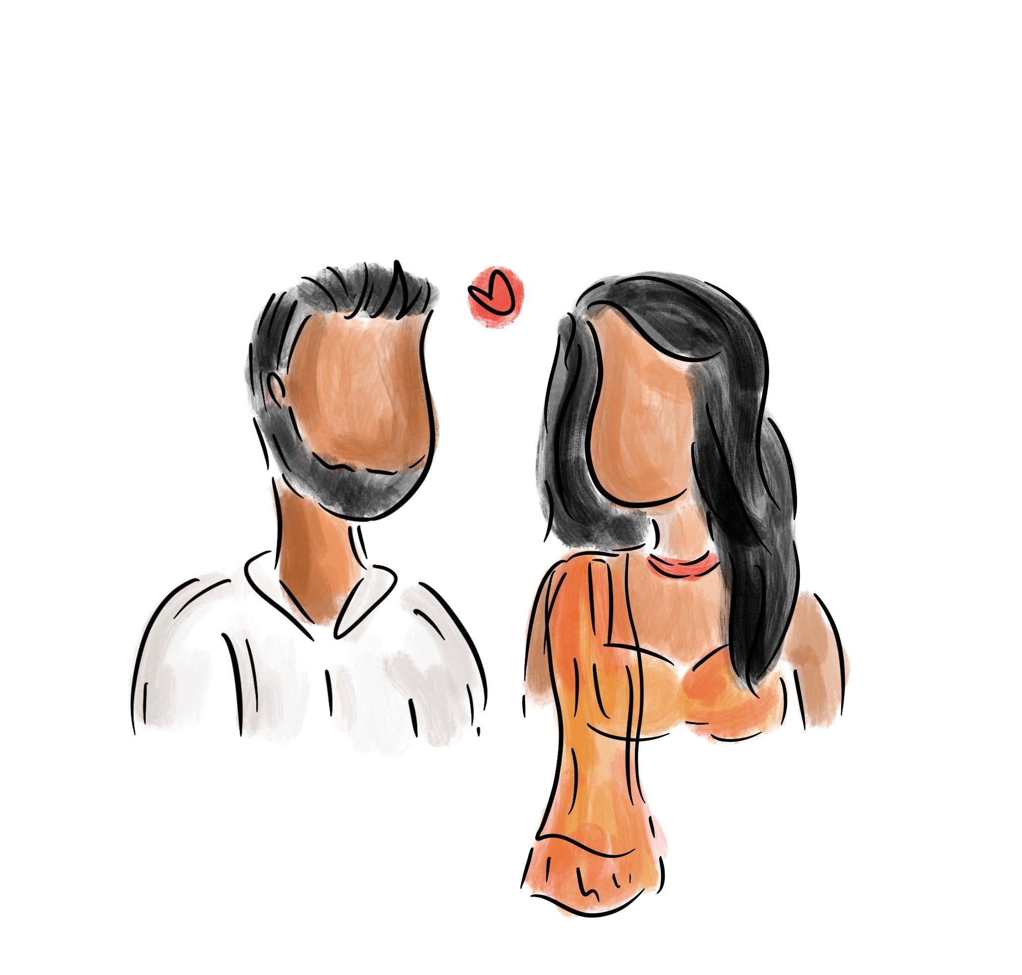 Custom drawn digital head portraits