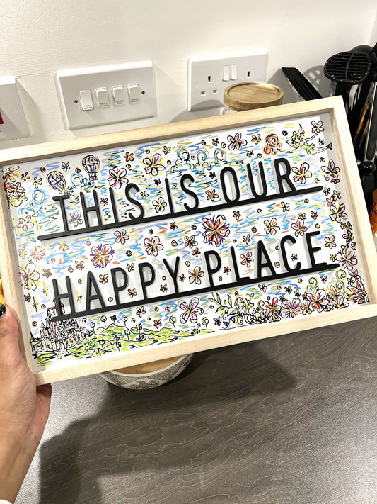 Our Happy Place Sign - CUSTOM