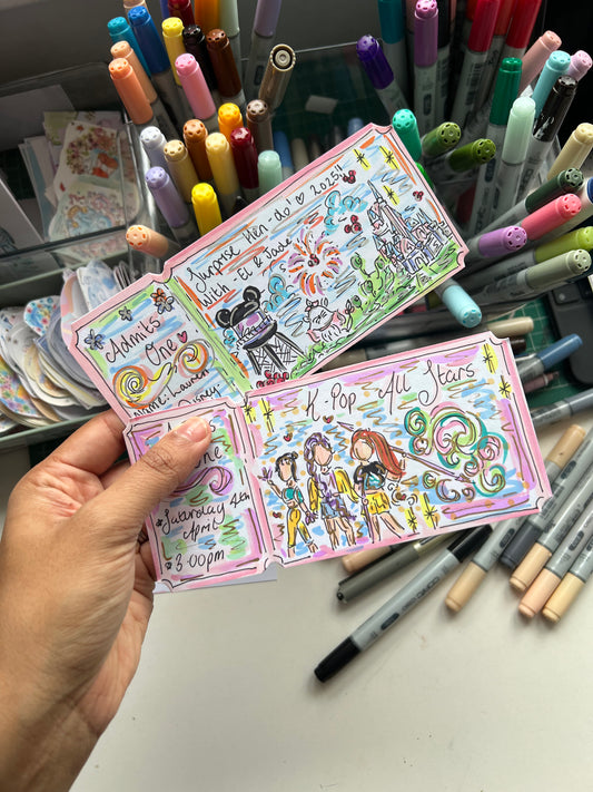CUSTOM HAND DRAWN TICKET