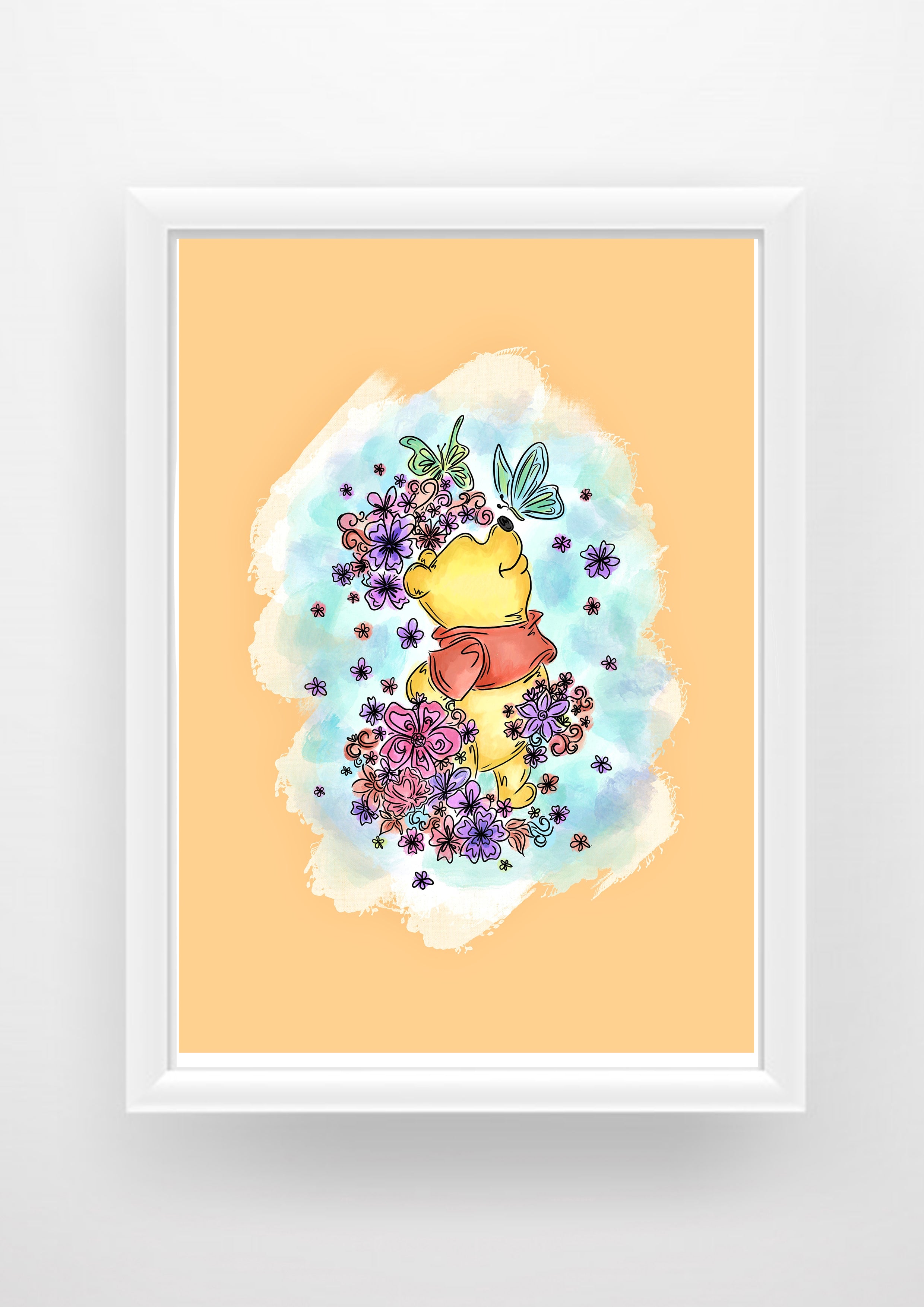 Winnie the Pooh butterfly Print / Sticker / bookmark