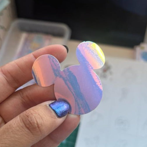 mickey mouse head shiny holograohic Sticker