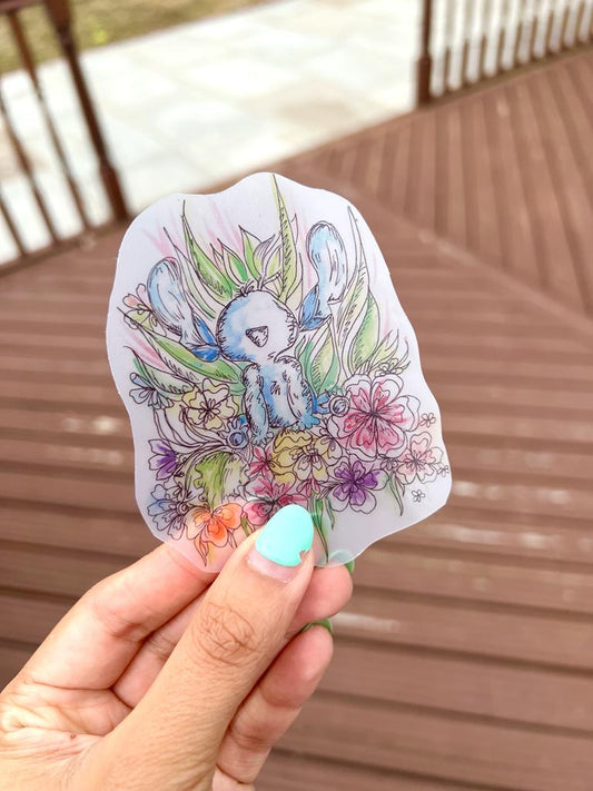 Floral Stitch Transparent Sticker