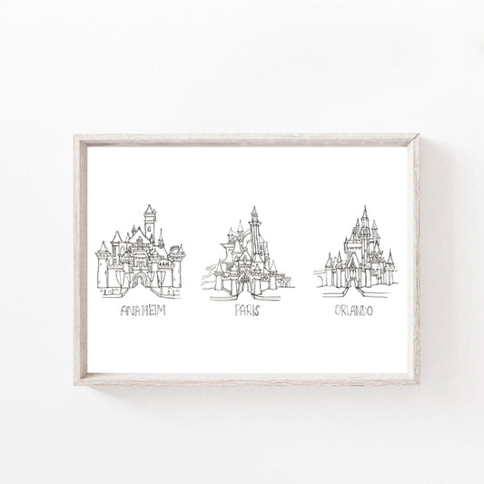 X3 Castles Print / Sticker / bookmark