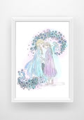 Frozen Anna Elsa Print / Sticker / bookmark