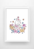 Floral Minnie sketch Print / Sticker / bookmark