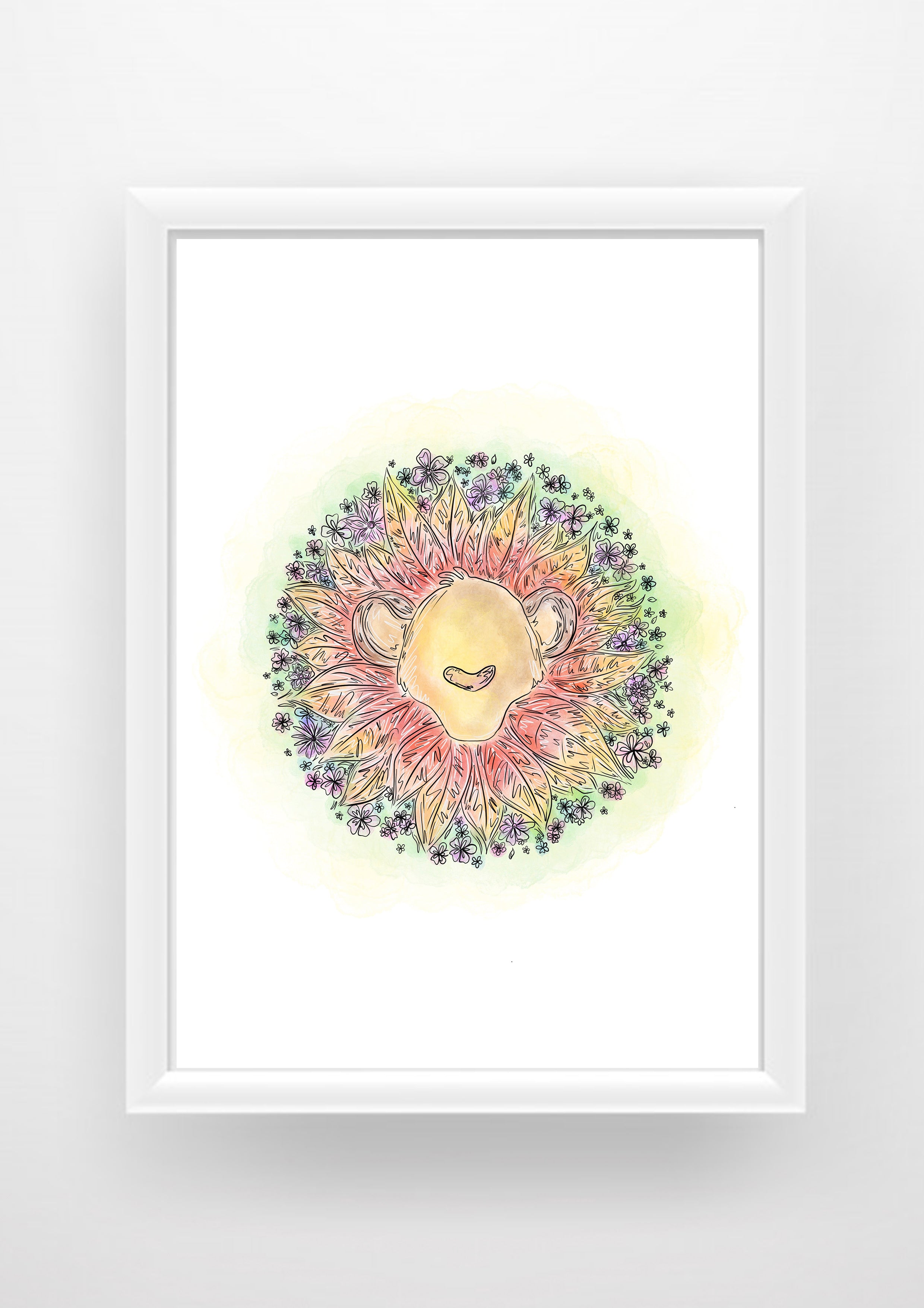 Simba floral Print / Sticker / bookmark