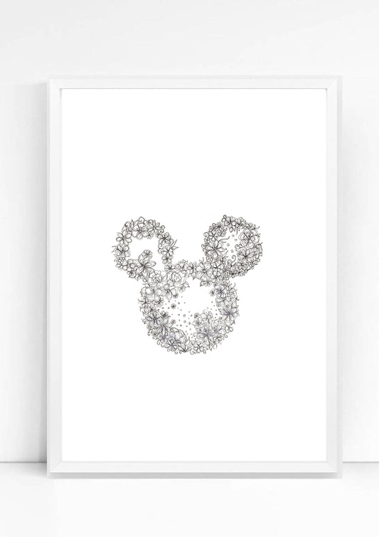 Mickey head flower Print / Sticker / bookmark