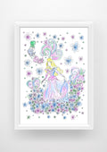 Sleeping Beauty Fairies Print / Sticker / bookmark