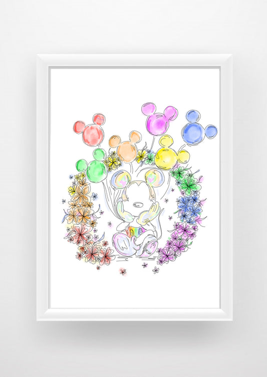 Pride Mickey Balloons Print / Sticker / bookmark