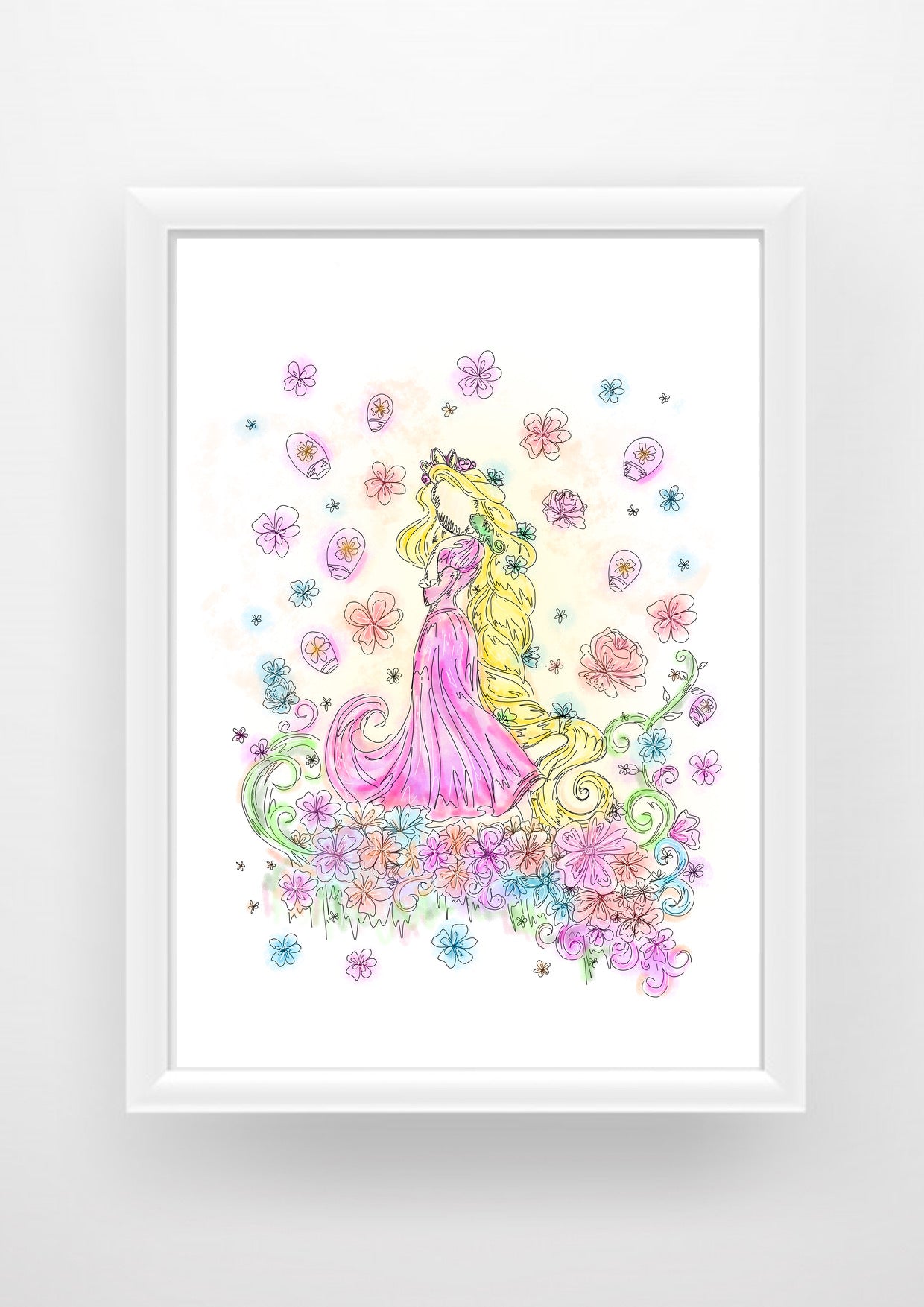 Tangled Rapunzel Print / Sticker / bookmark