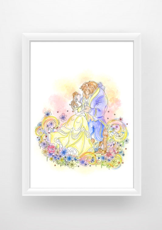 Beauty and the beast dance Print / Sticker / bookmark