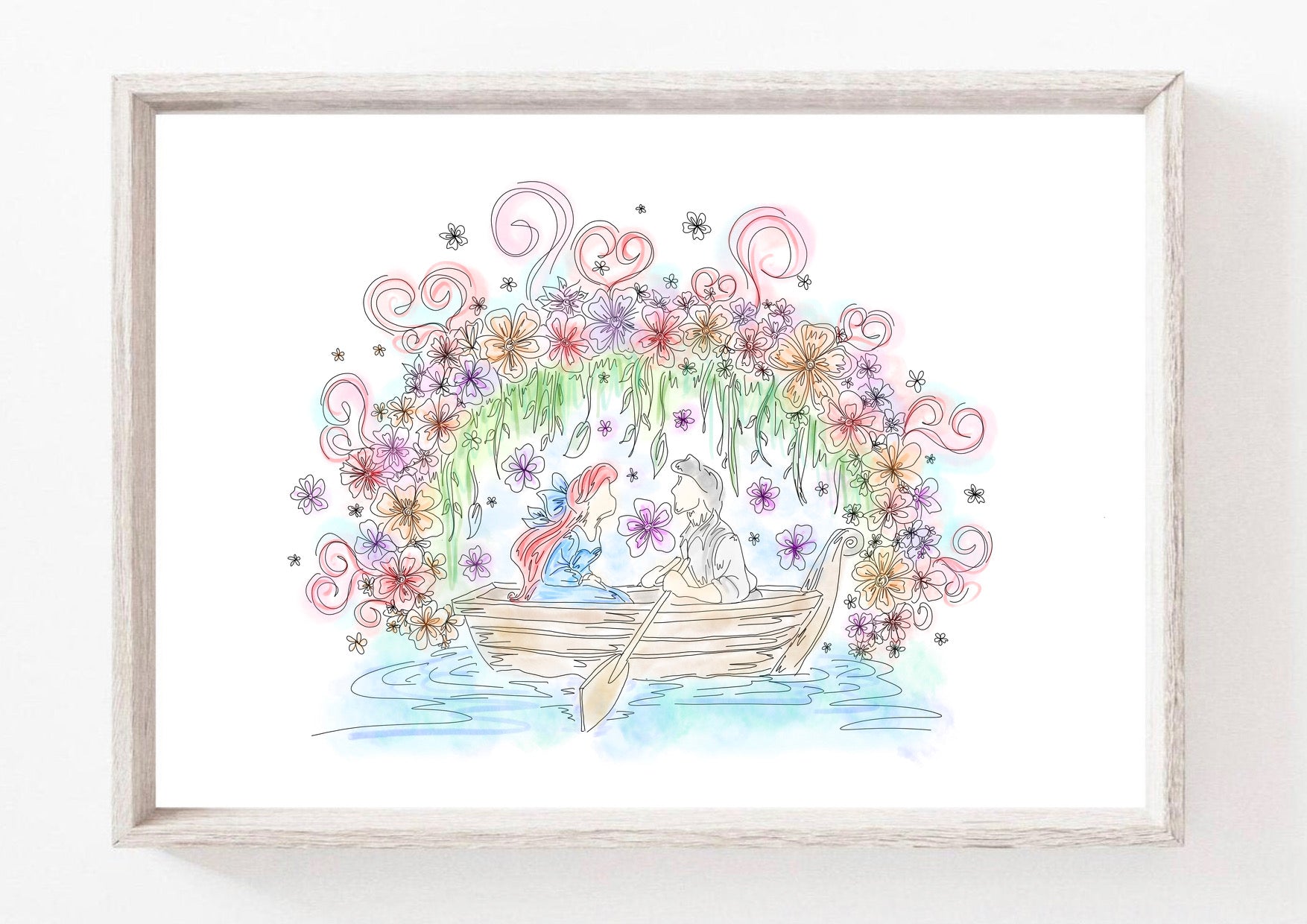 The Little Mermaid Kiss the girl Print / Sticker / bookmark