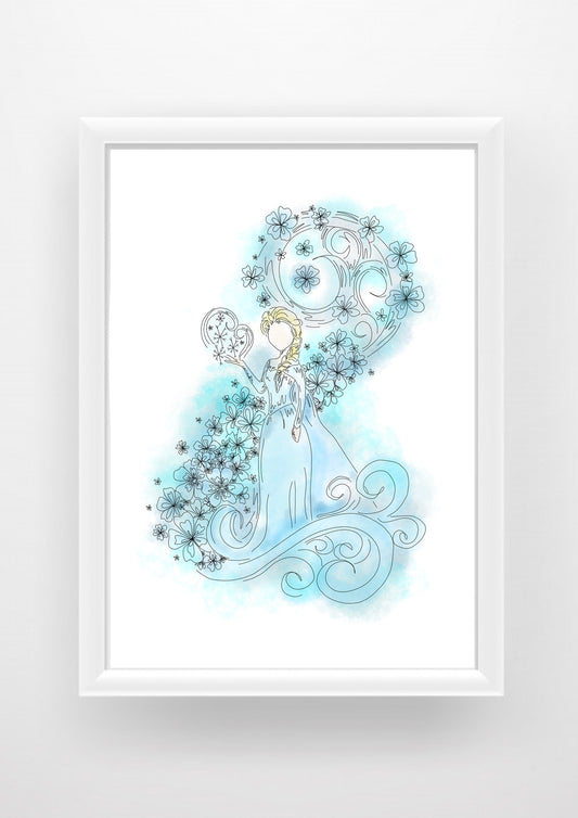 Elsa Frozen Print / Sticker / bookmark