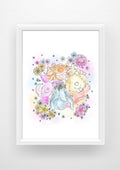 Pooh and Friends silly Print / Sticker / bookmark