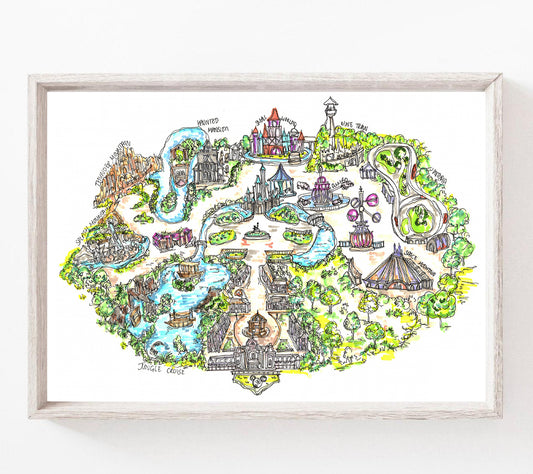 Magic Kingdom Map Print / Sticker / bookmark