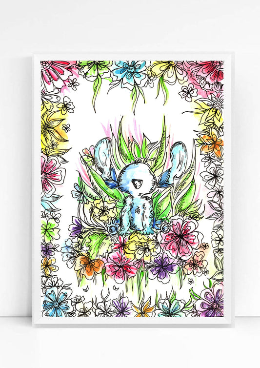 Floral Stitch Print / Sticker / bookmark
