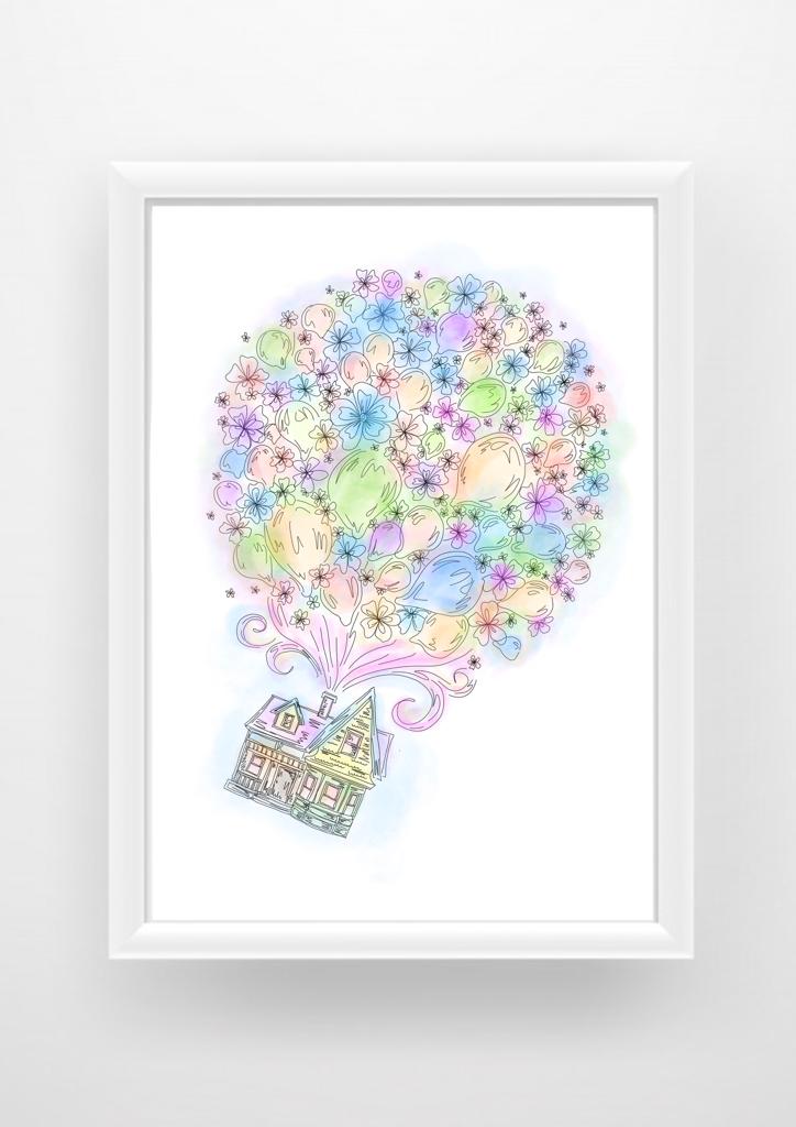 Up house Floral Print / Sticker / bookmark