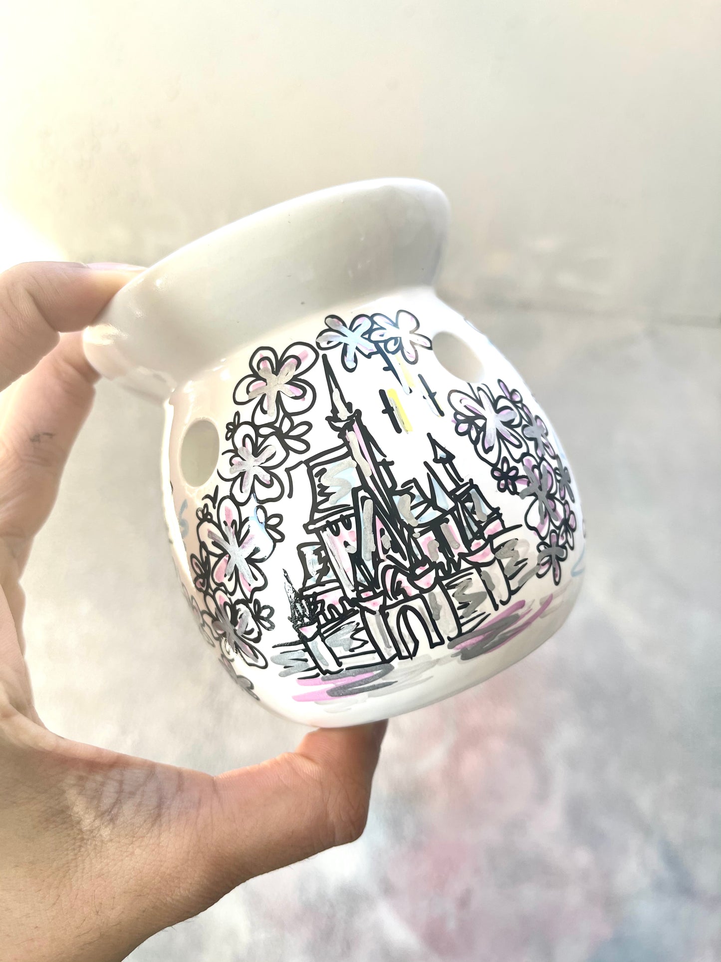 Cinderella castle Floral Ceramics Wax Oil Burner - HOMEWARE