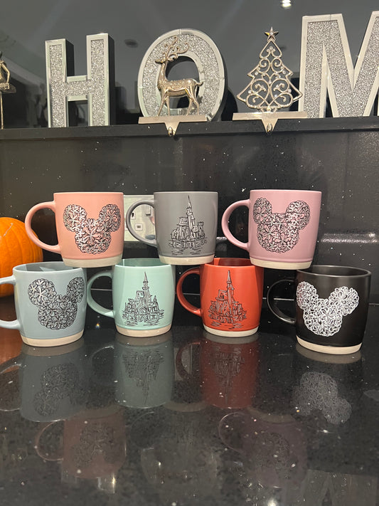 Castle, Mickey, Minnie mug