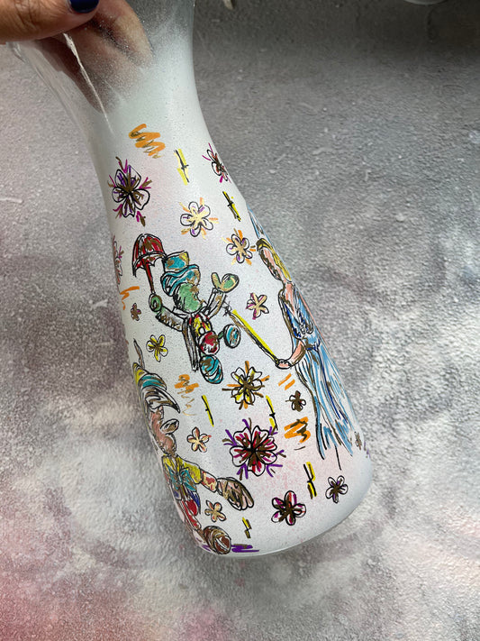 Pinocchio characters tall vase