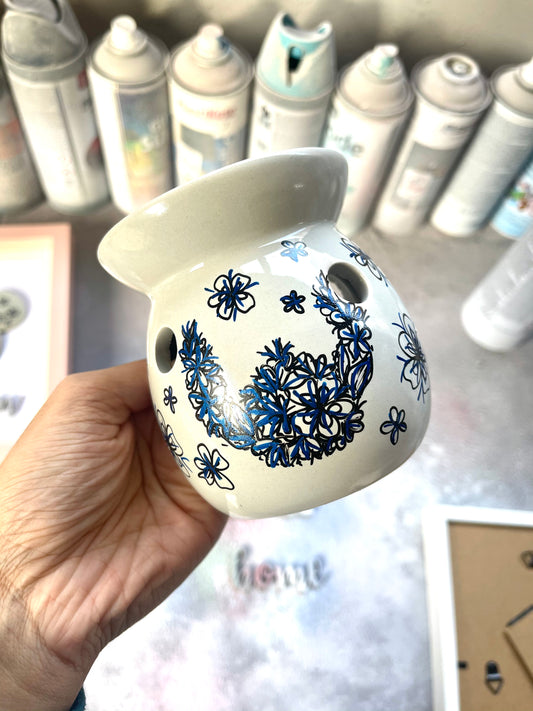 Stitch Floral Ceramics Wax Oil Burner - HOMEWARE