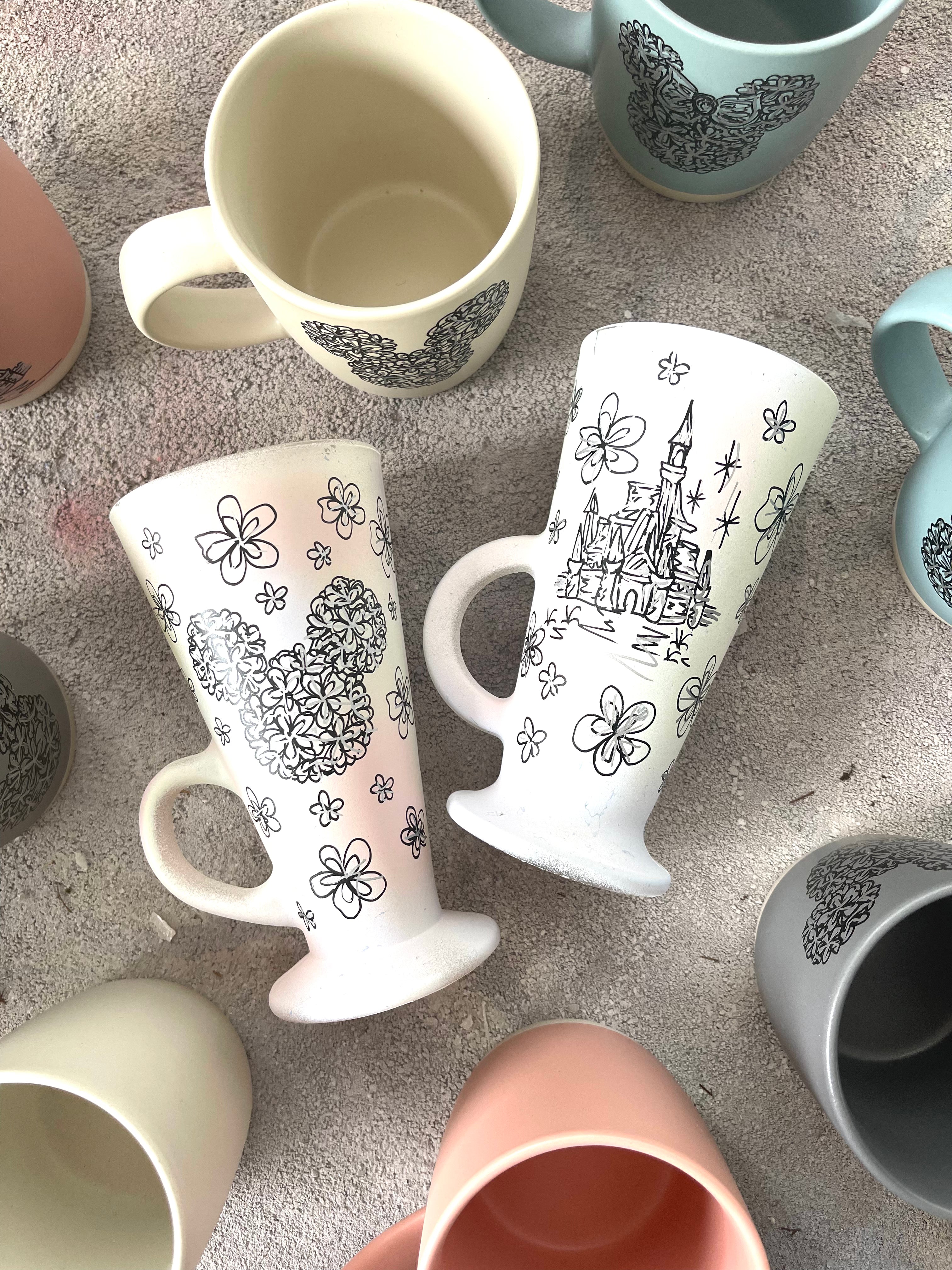 Mickey castle latte glasses X2